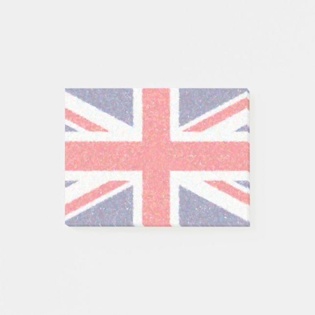 Artistic Pointillist UK Union Jack Flag Post-it Notes (Front)