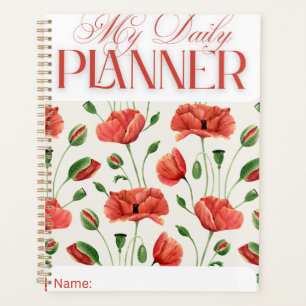 Artistic Poppy Field Daily Schedule Planner