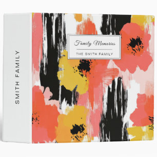 Artistic Poppy in Coral Mustard and Pink Binder