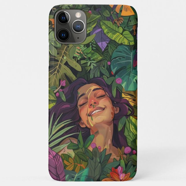 Artistic Portrait Girl Bold Bright Black green  Case-Mate iPhone Case (Back)