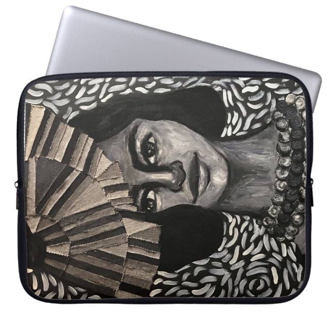 Artistic Portrait Neoprene Electronics  Laptop Sleeve (Front)