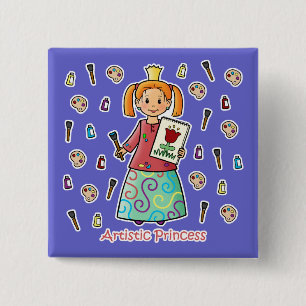 Artistic Princess 2 Inch Square Button