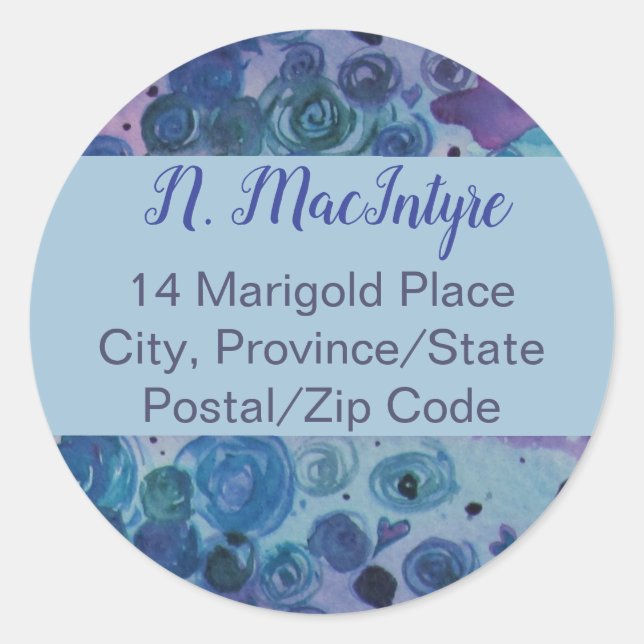 Artistic Purple Envelope Seal Sticker Label (20) (Front)