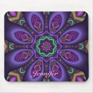 Artistic Purple fantasy Flower & Name Mousepad