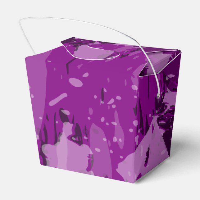 Artistic Purple Paint Splatter Wedding Suppplies Favor Box (Back Side)