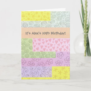 Artistic quilted shapes customizable invitations