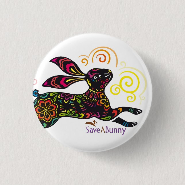Artistic Rabbit 1 Inch Round Button (Front)
