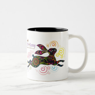 Artistic Rabbit Two-Tone Coffee Mug