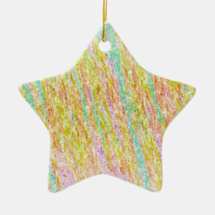Artistic Rainbow Colour Scribbles Star Ornament