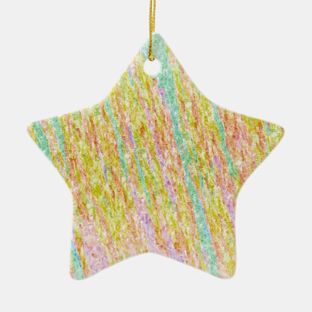 Artistic Rainbow Colour Scribbles Star Ornament (Front)