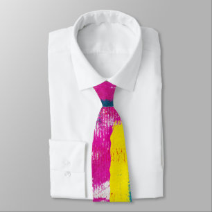 Artistic Rainbow Paint Abstract Tie