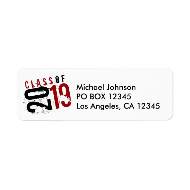 Artistic Red, Black and White Class of 2019 (Front)
