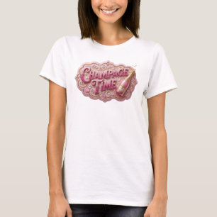 Artistic Red CHAMPAGNE TIME Custom Tee