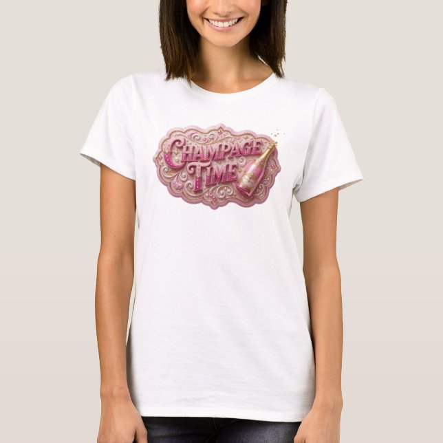 Artistic Red CHAMPAGNE TIME Custom Tee (Front)