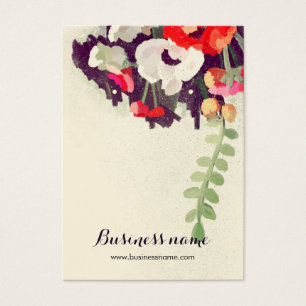 Artistic Red Floral Background Earring Cards