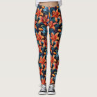 Artistic Red Tiger Lilly Flower Leggings