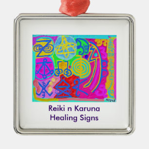 Artistic - Reiki Karuna Symbols Metal Ornament