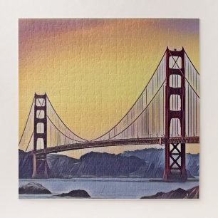 Artistic Rendition of the Golden Gate Bridge Jigsaw Puzzle