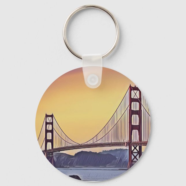 Artistic Rendition of the Golden Gate Bridge Keych Keychain (Front)