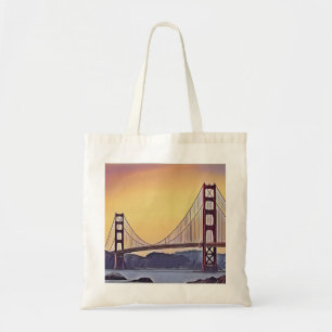 Artistic Rendition of the Golden Gate Bridge Tote Bag
