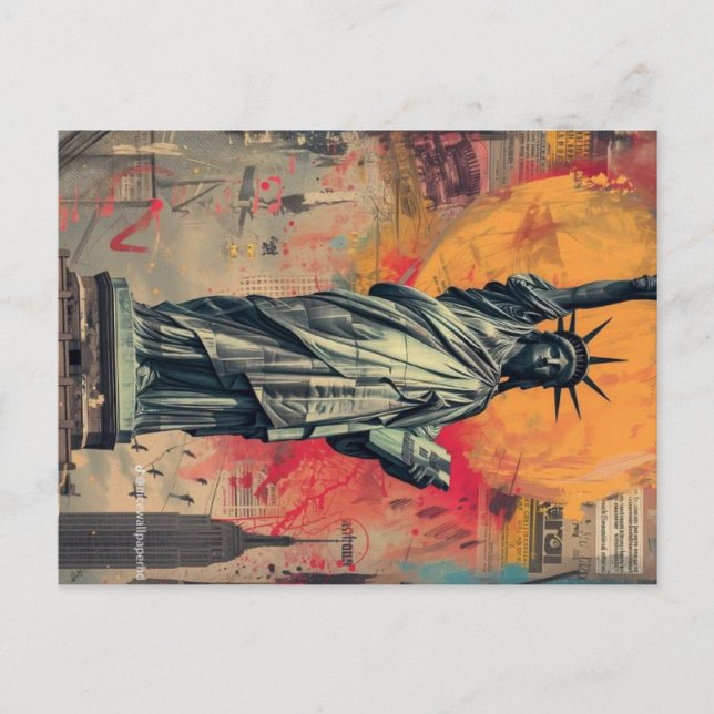 Artistic rendition of the Statue of Liberty Postcard (Front)