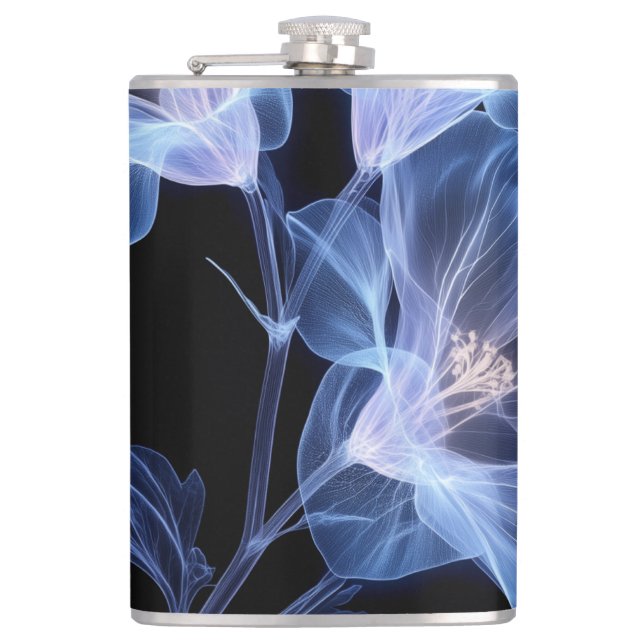 Artistic represantation of a flower through x-ray hip flask (Front)