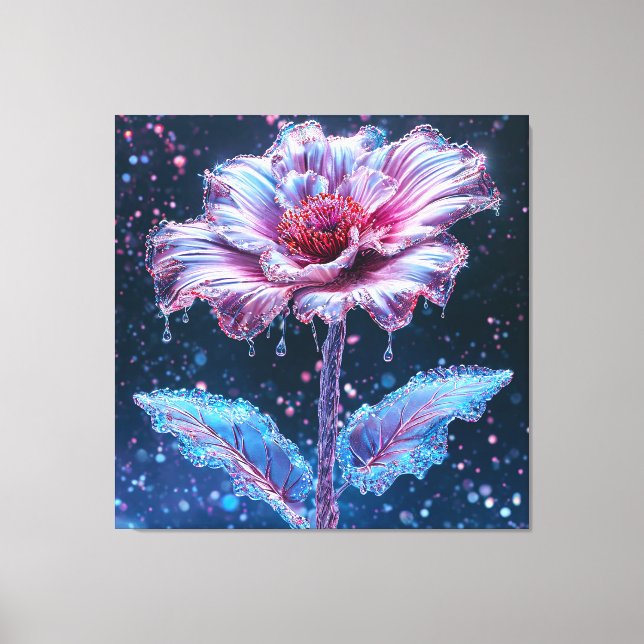 Artistic representation of a flower canvas print (Front)
