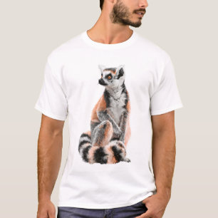 Artistic Ring-Tailed Lemur Illustration Men T-Shirt