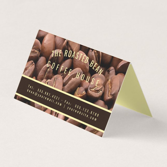 Artistic Roasted Coffee Beans Business Card (Front)