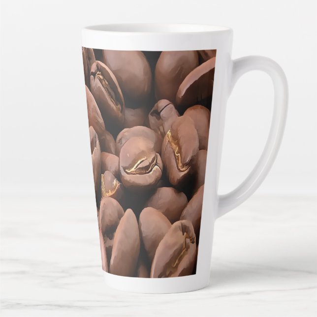 Artistic Roasted Coffee Beans Latte Mug (Right)