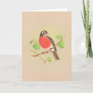 Artistic robin bird sympathy greeting card