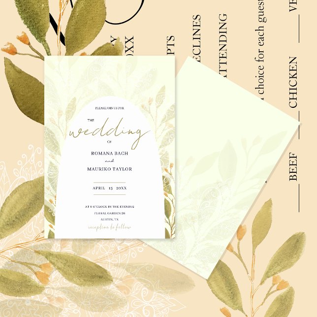 Artistic Romantic Green Tea Watercolor Invitation (Creator Uploaded)