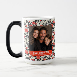 Artistic Rose Bouquet Dog Dad Photo Ceramic Travel Magic Mug