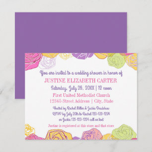 Artistic Roses - 4x5 Bridal Shower Invitation