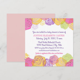 Artistic Roses - Baby Shower Invitation