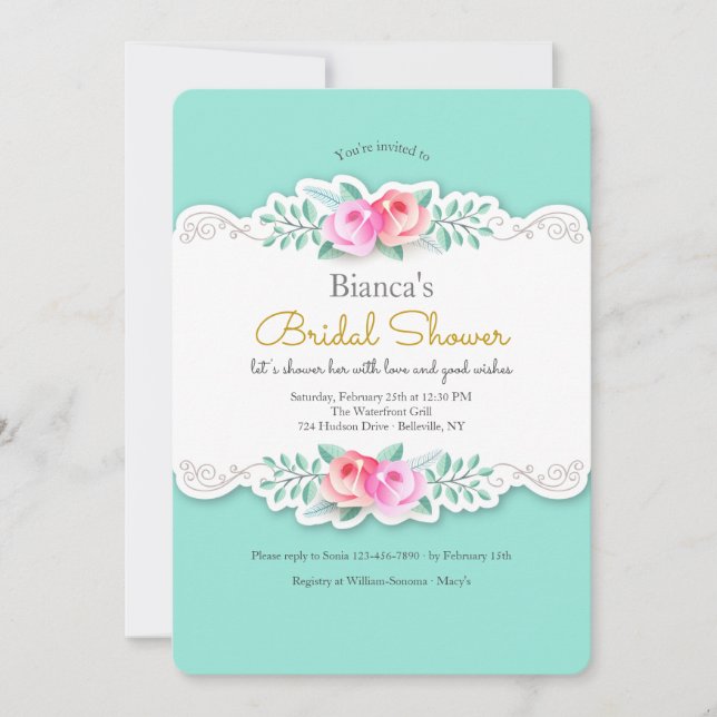 Artistic Roses Invitation (Front)