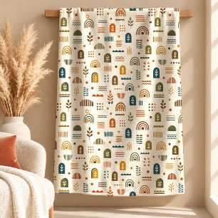 Artistic Rust Mustard Rainbow Throw Blanket Gift