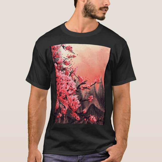 Artistic Sakura Cherry Blossom T-Shirt (Front)