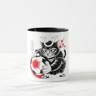 Artistic Samurai Cat Soccer Gift for Coffee & Art  Mug