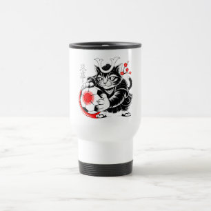 Artistic Samurai Cat soccer Gift for Coffee & Art Travel Mug