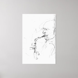 Artistic Saxophonist Sketch - Canvas Print