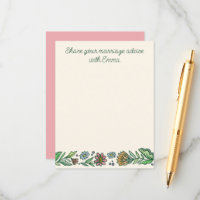 Artistic Scandinavian Floral Marriage Advice Card
