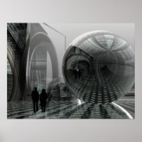 Artistic sci-fi poster "Walking in an alien world"