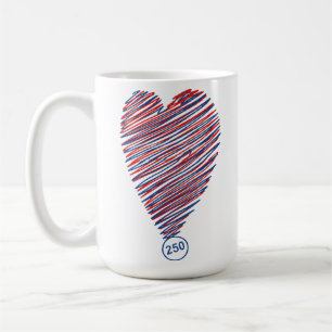 Artistic Scribble Heart USA 250th Anniversary  Coffee Mug