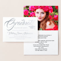 Artistic Script Photo Graduation Invitation