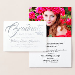 Artistic Script Photo Graduation Invitation
