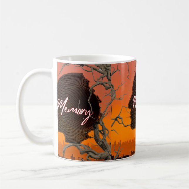 Artistic Silhouette "Memory" Vintage Esthetic Mug (Left)