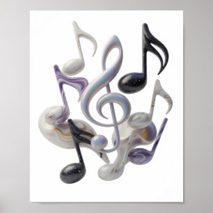 Artistic Silver ABSTRACT ART Graphic Design Poster