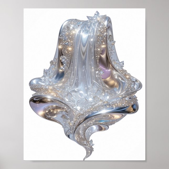 Artistic Silver ABSTRACT ART Poster (Front)