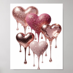 Artistic Silver HEARTS OF GLITTER Print